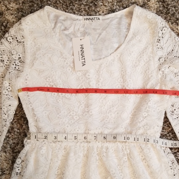 NWT HNNATTA White Lace Dress M - Picture 3 of 8